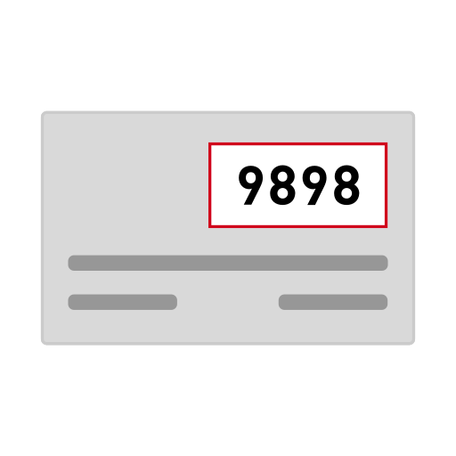 Credit card, csc, cv2, cvc, cvv, security code icon